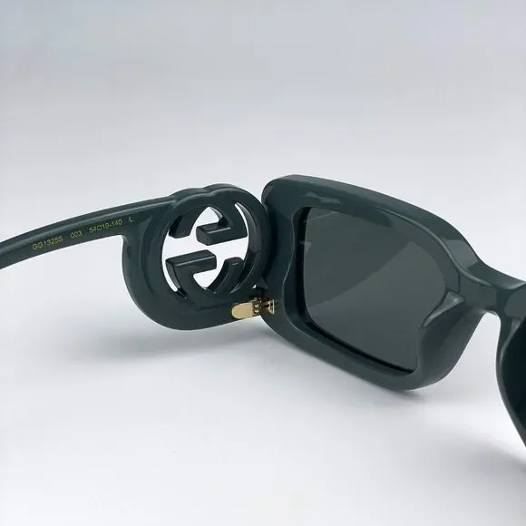 Gucci GG1325S 003 Sunglasses Grey Smoke Grey Rectangle Women